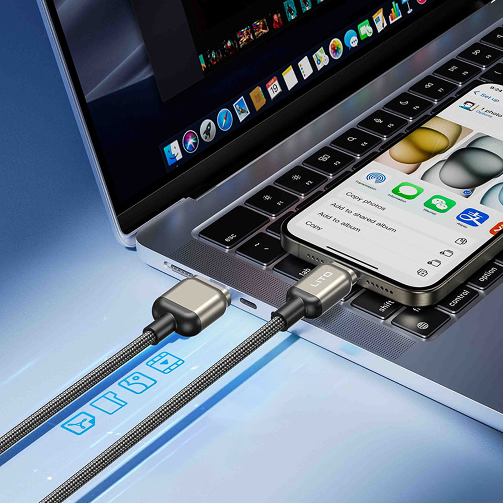 USB-C Data and Charging Cable - USB-C Lito LD17, 100W, 1m, Black