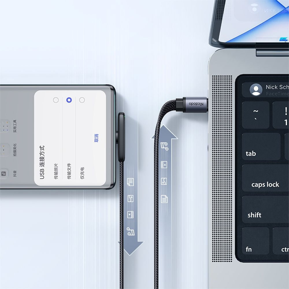 USB-C Data and Charging Cable - USB-C McDodo CA-3360 Angled, 65W, 1.2m, Black