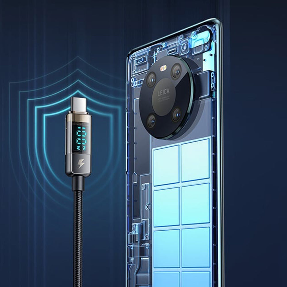 USB-C Data and Charging Cable - USB-C McDodo CA-3610 Auto Power Off Display, 100W, 1.2m, Black