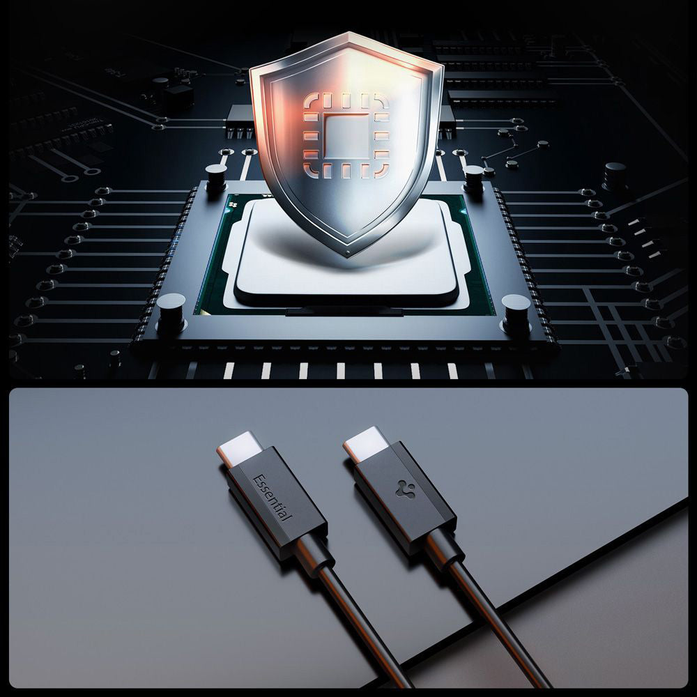 USB-C Data and Charging Cable - USB-C Spigen Essential, 60W, 1m, Black