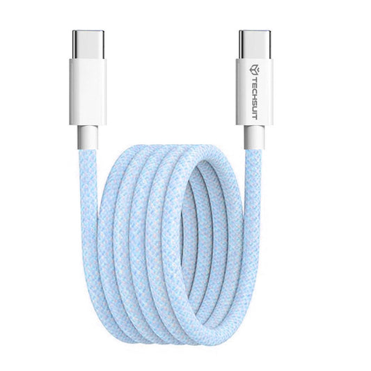 USB-C Data and Charging Cable - USB-C Techsuit PCB114D, 60W, 1m, Blue