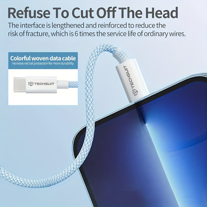 USB-C Data and Charging Cable - USB-C Techsuit PCB114D, 60W, 1m, Black