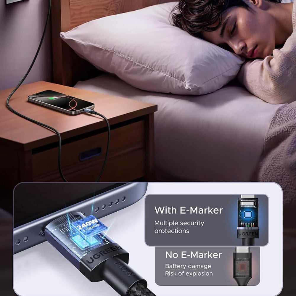 USB-C Data and Charging Cable - USB-C UGREEN L532, 240W, 2m, Gray