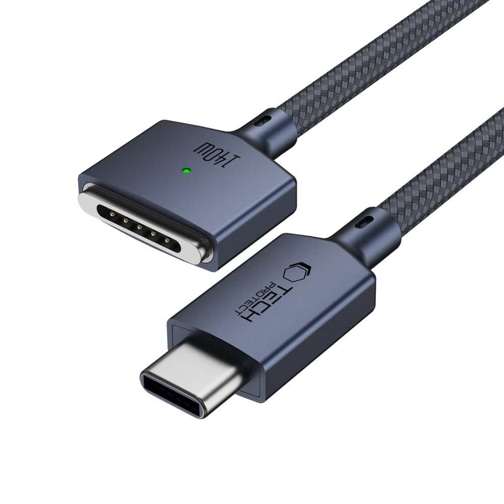 Tech-Protect MMC01 Ultraboost Charging Cable, USB-C - MagSafe 3, 140W, 2m, Navy Blue