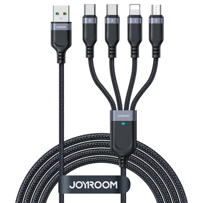 USB-A - Lightning / microUSB / 2 x USB-C Charging Cable Joyroom S-1T4018A18, 20W, 1.2m, Black