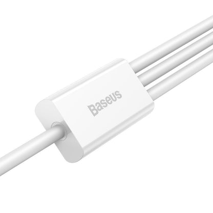 USB-A - Lightning / microUSB / USB-C Charging Cable Baseus Superior Series, 20W, 1.2m, White CAMLTYS-02