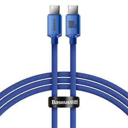 Data and Charging Cable USB-C - USB-C Baseus Crystal Shine Series, 100W, 1.2m, Blue CAJY000603 