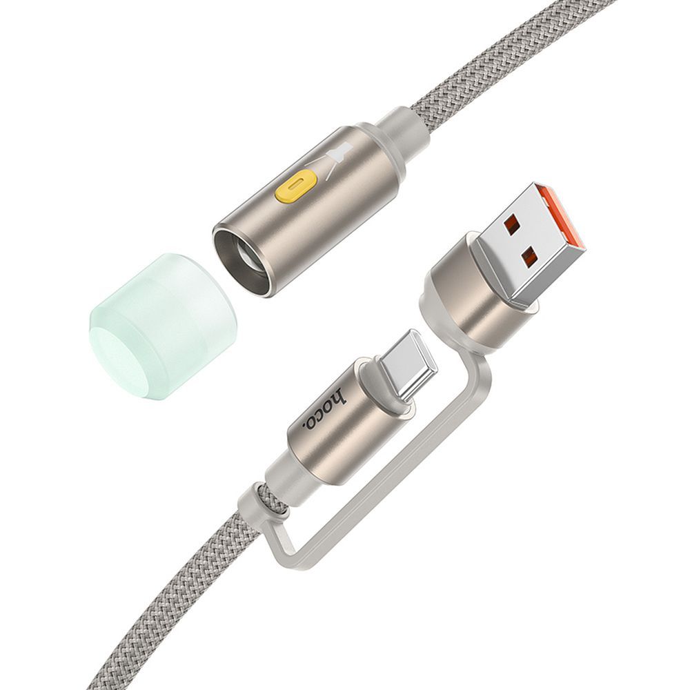 HOCO UA38C LED Cable, USB-C / USB-A, 0.3m, Gold