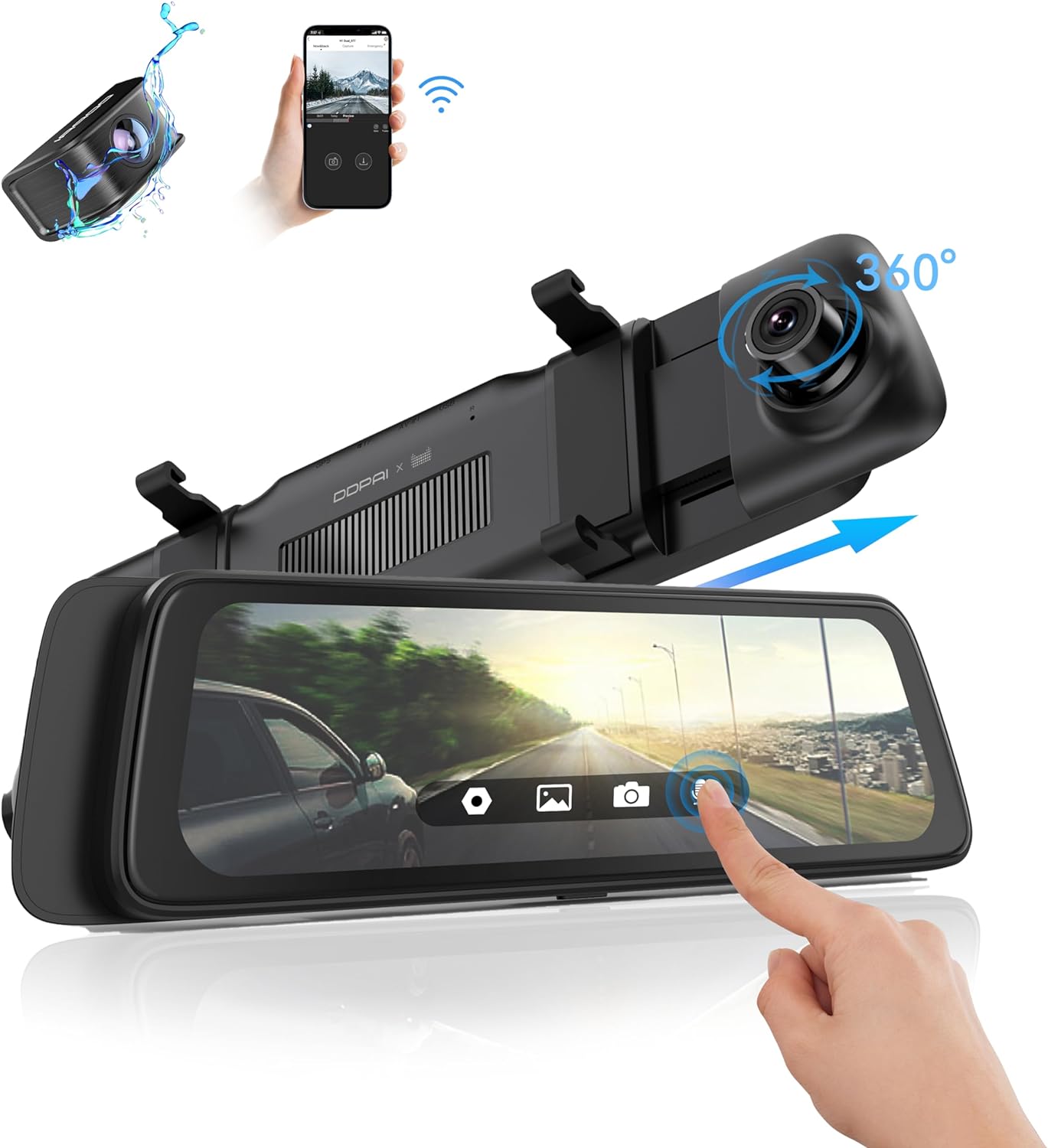 DDPAI mola E3 Rear View Car Camera, 2K, Wi-Fi