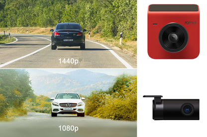 Rear Front Car Camera 70mai Dash Cam A400, 2K, Wi-Fi, 2inch Display, Red