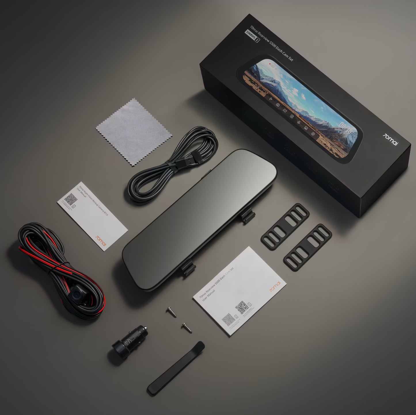 Front and Rear Car Camera 70mai Dash Cam S500, 3K, Wi-Fi, 9.35inch Display