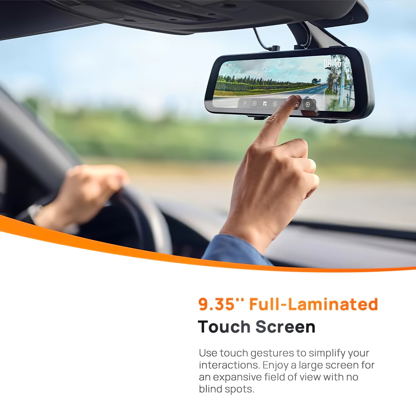 Front and Rear Car Camera 70mai Dash Cam S500, 3K, Wi-Fi, 9.35inch Display