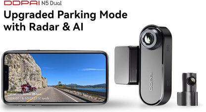 DDPAI N5 Dual Rear View Car Camera, 4K, Wi-Fi, GPS, AI