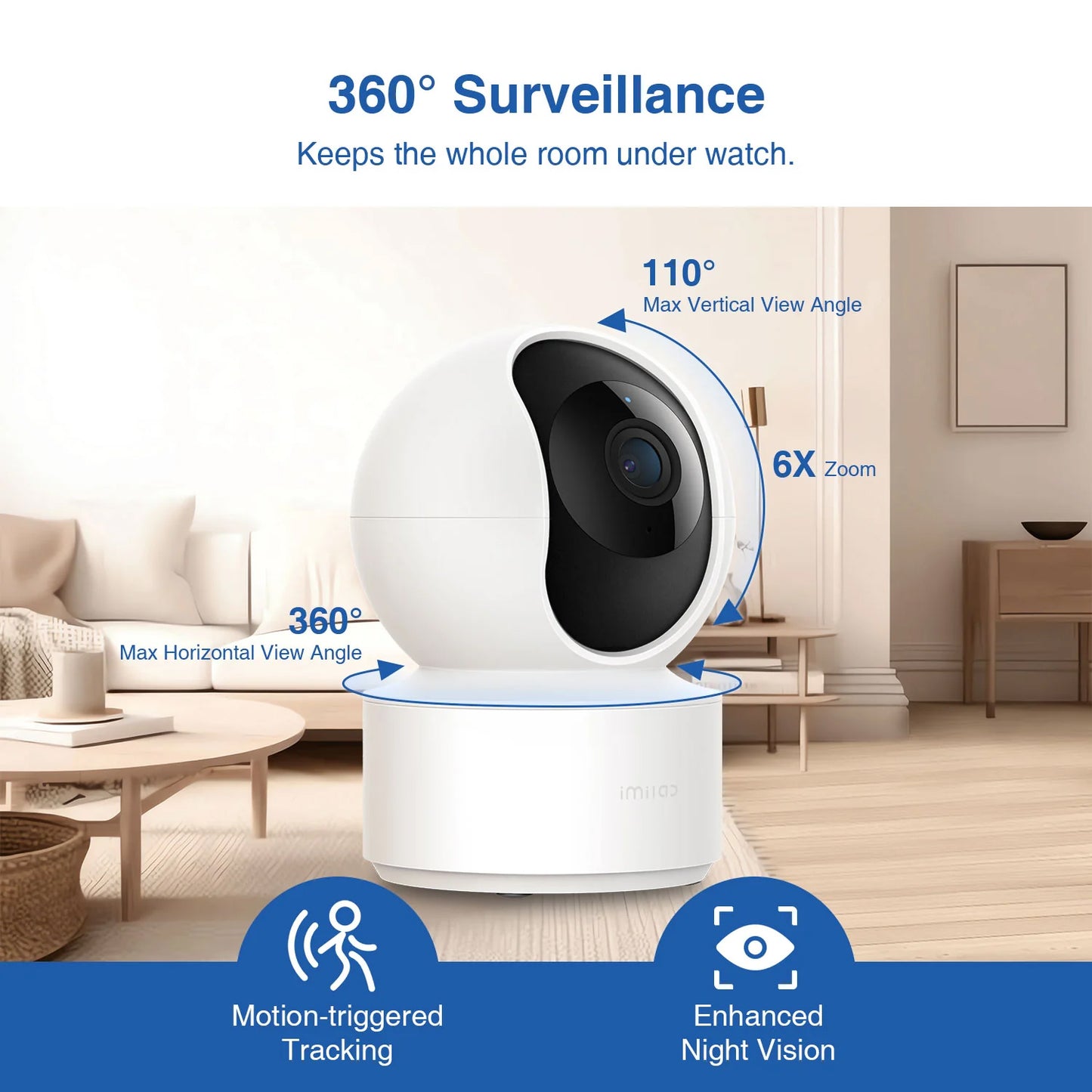 iMILAB C21 MI Surveillance Camera, Wi-Fi, 2.5K, Indoor, Resealed