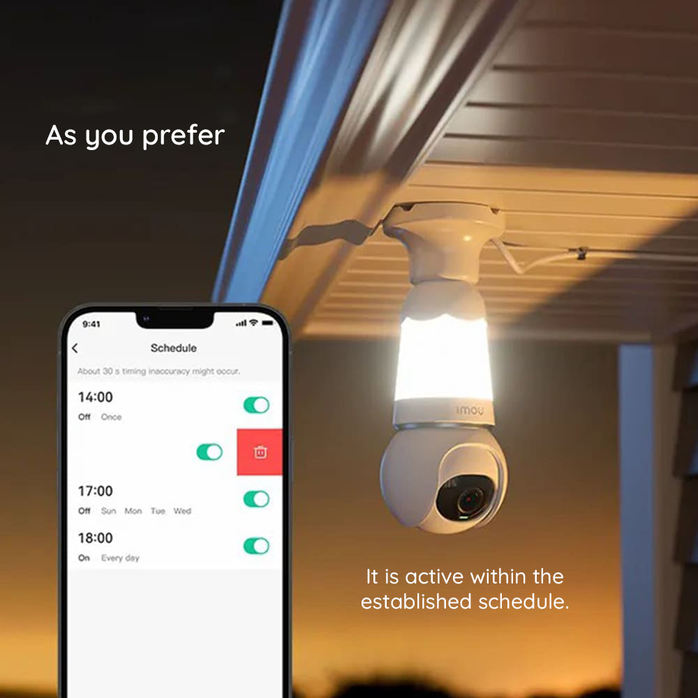 Imou Bulb Surveillance Camera, Wi-Fi, 2K, Indoor, White IPC-S6DP-5M0WEB-E27