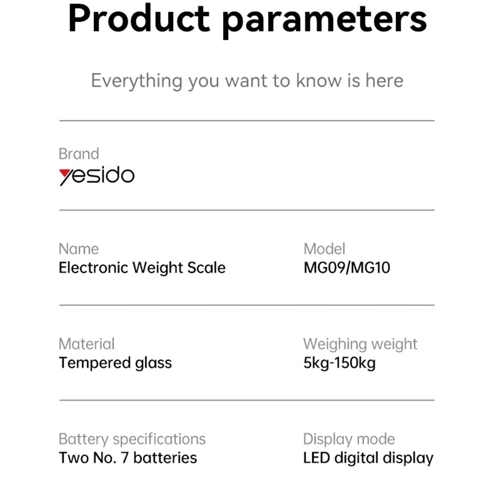Yesido MG09 Digital Scale, Black