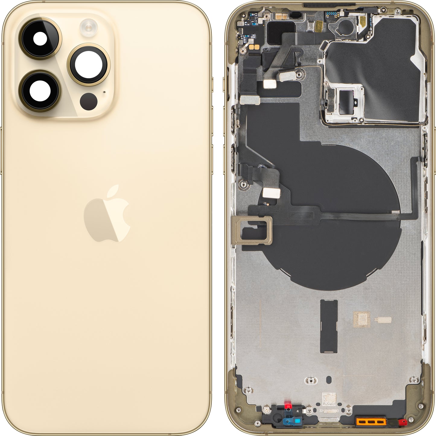 Apple iPhone 14 Pro Max Battery Cover, With Middle Housing, Gold, Swap