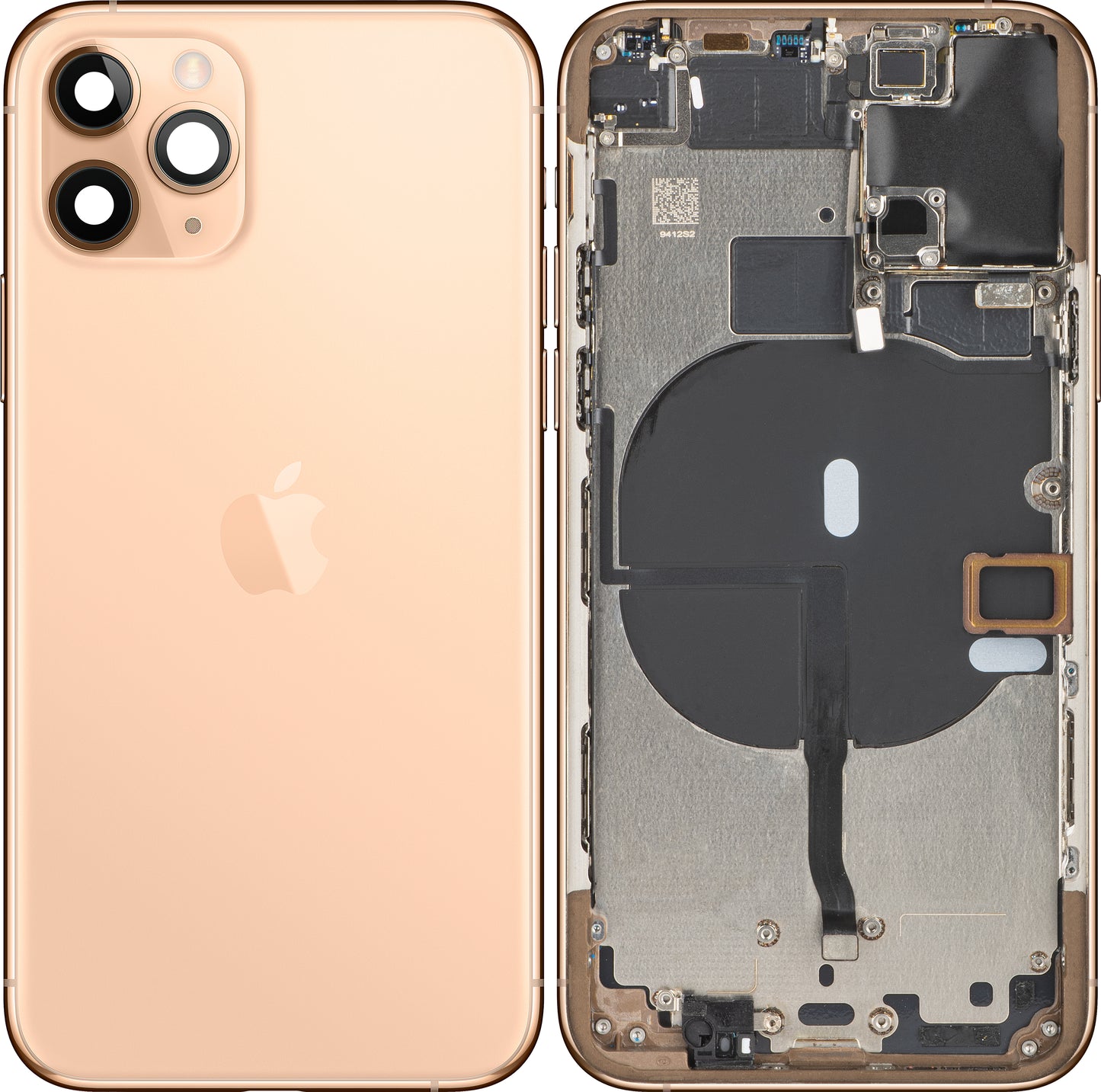 Apple iPhone 11 Pro Battery Cover, With Middle Housing, Gold (Matte Gold), Swap