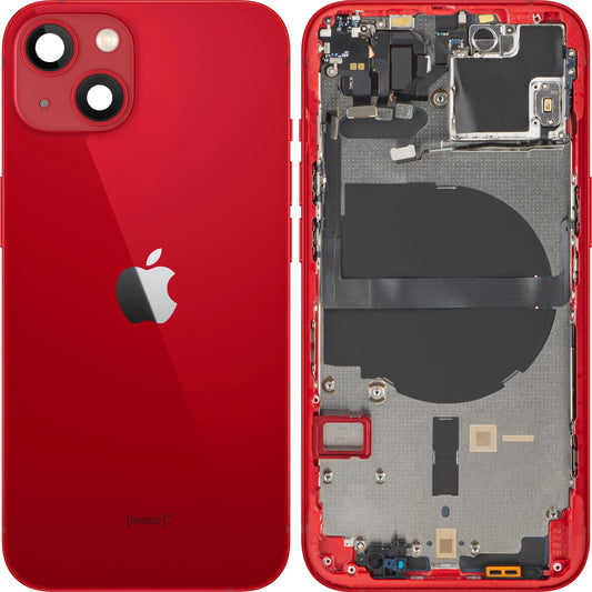 Apple iPhone 13 Battery Cover, With Middle Frame, Red, Swap