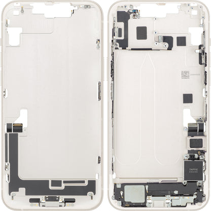 Apple iPhone 14 Plus Battery Cover, With Middle Frame, Full Parts, White (Starlight), Swap