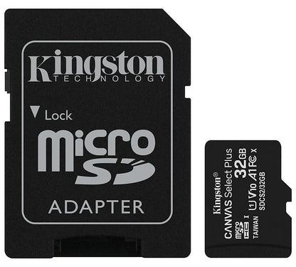 Memory Card microSDHC Kingston Canvas Select Plus Android A1, 32Gb, Class 10 / UHS-1 U1, with Adapter SDCS2/32GB