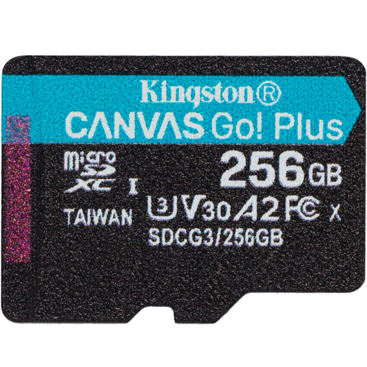 Memory Card microSDXC Kingston Canvas Go Plus, 256Gb, Class 10 / UHS-1 U3 SDCG3/256GBSP 