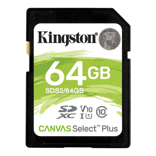 SDXC Memory Card Kingston Canvas Select Plus 100R, 64Gb, Class 10 / UHS-1 U1 SDS2/64GB