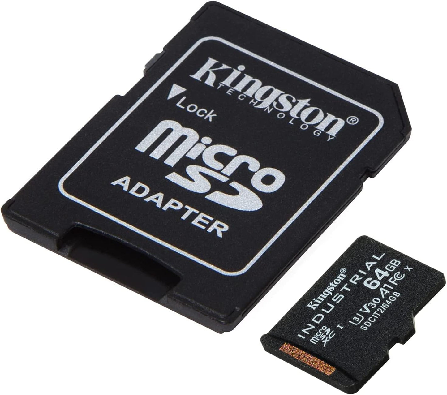 Kingston Industrial microSDXC Memory Card, 64Gb, Class 10 / UHS-1 U3, With Adapter SDCIT2/64GB