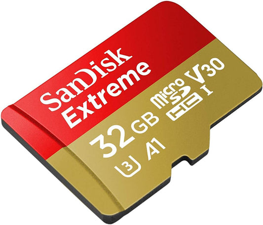 SanDisk Extreme microSDXC Memory Card, 32Gb, Class 10 / UHS-1 U3 SDSQXAF-032G-GN6MN