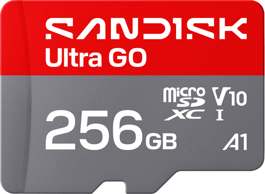 microSDXC Memory Card SanDisk Ultra GO Android A1, 256GB, Class 10 / UHS-1 U1 SDSQUGN-256G-GN6MN