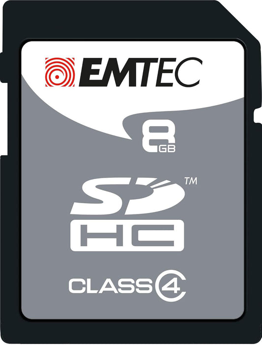 Emtec EliteSilver SDHC Memory Card, 8Gb, Class 4 ECMSD8GHC4