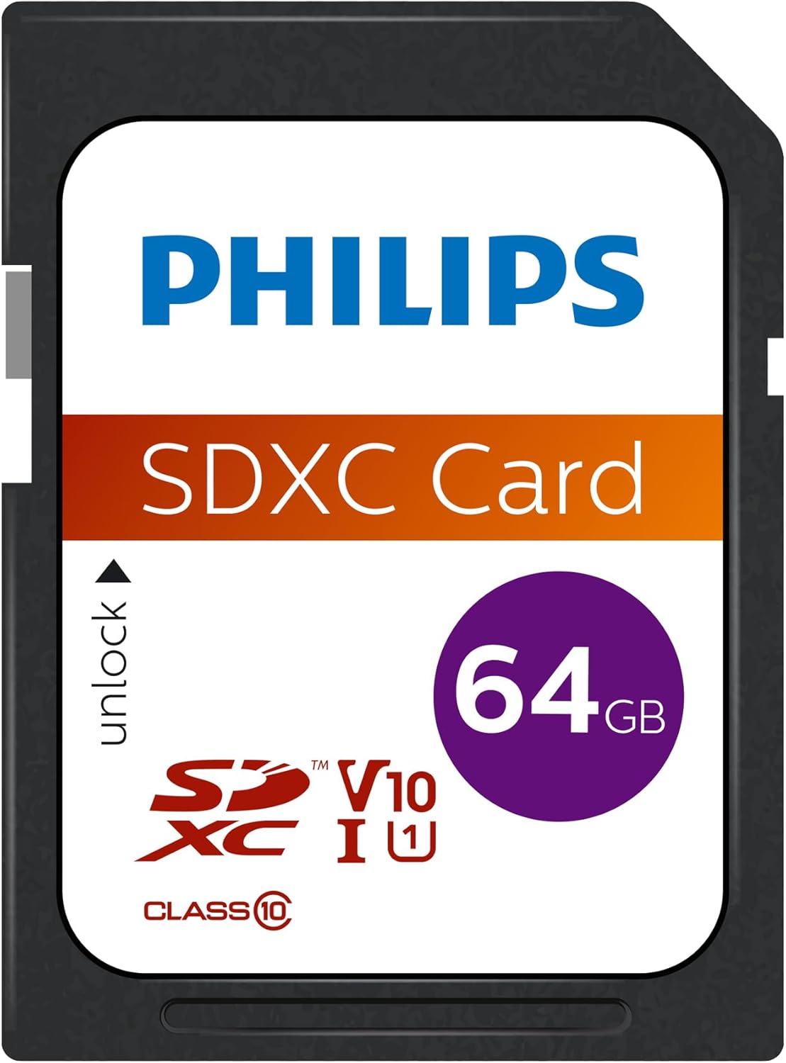 Philips SDXC Memory Card, 64Gb, Class 10 / UHS-1 U1 FM64SD55B/00