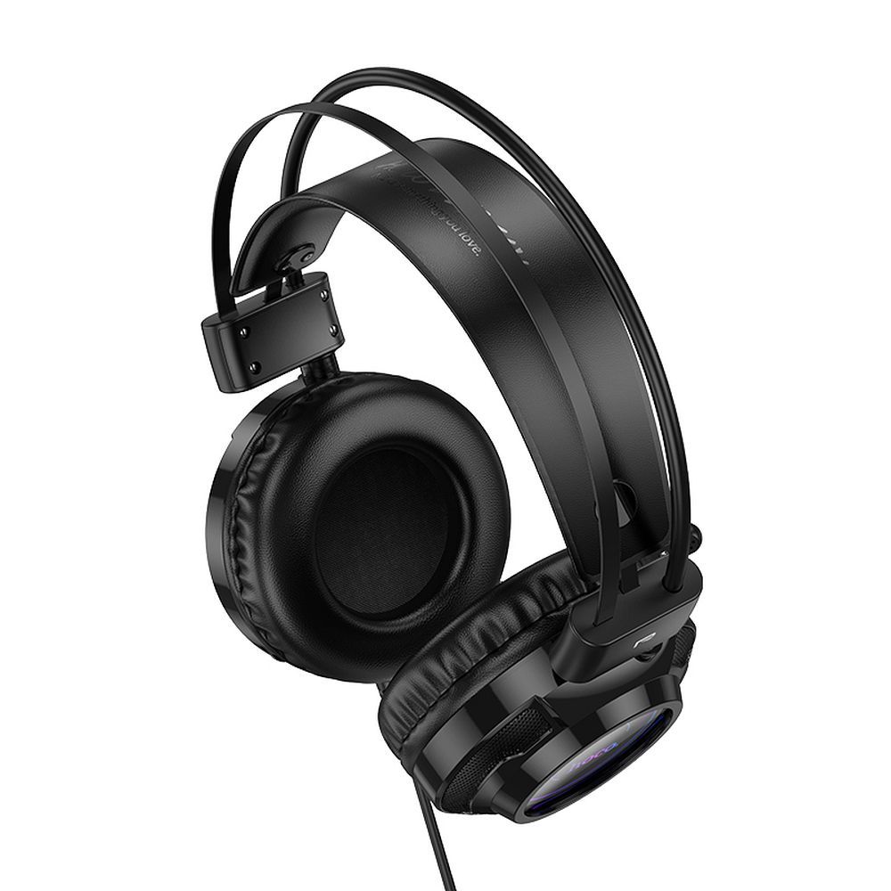 Gaming Headphones 3.5mm HOCO W110, RGB, Black