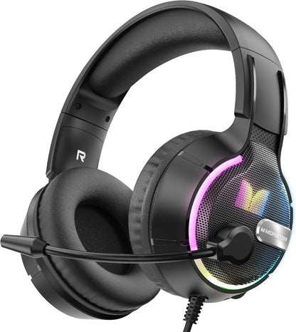 Gaming Headphones 3.5mm Monster Mission 320, RGB, 1.9m, Black