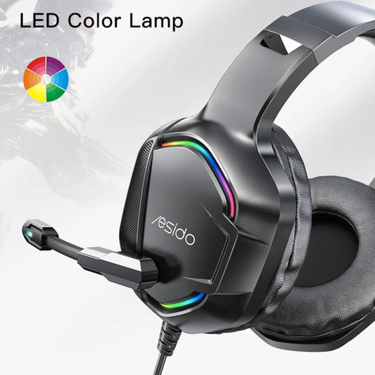 Gaming Headphones 3.5mm Yesido EK01, RGB, 1.2m, Black