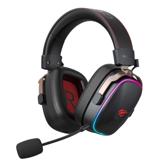 HAVIT H2039BG Wireless Gaming Headphones, RGB, BT / Wi-Fi / Wired, Black Ochre