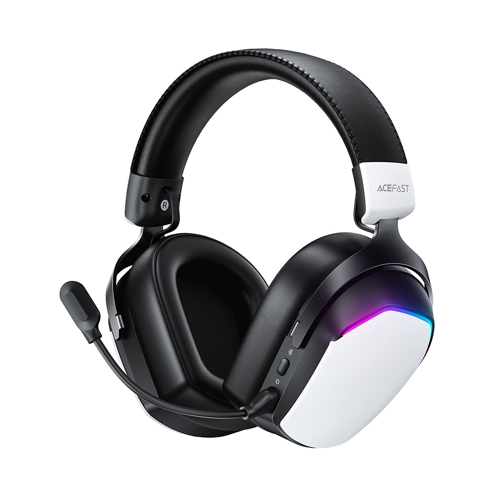 Acefast H11 Wireless Gaming Headphones, RGB, BT / Wi-Fi / Wired, White