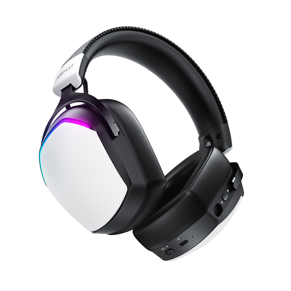 Acefast H11 Wireless Gaming Headphones, RGB, BT / Wi-Fi / Wired, White