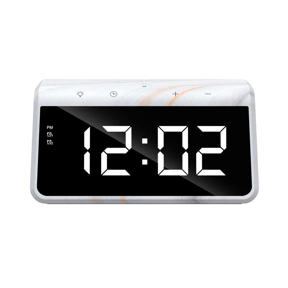 HAVIT W320 Digital Clock with QI Wireless Charging, White