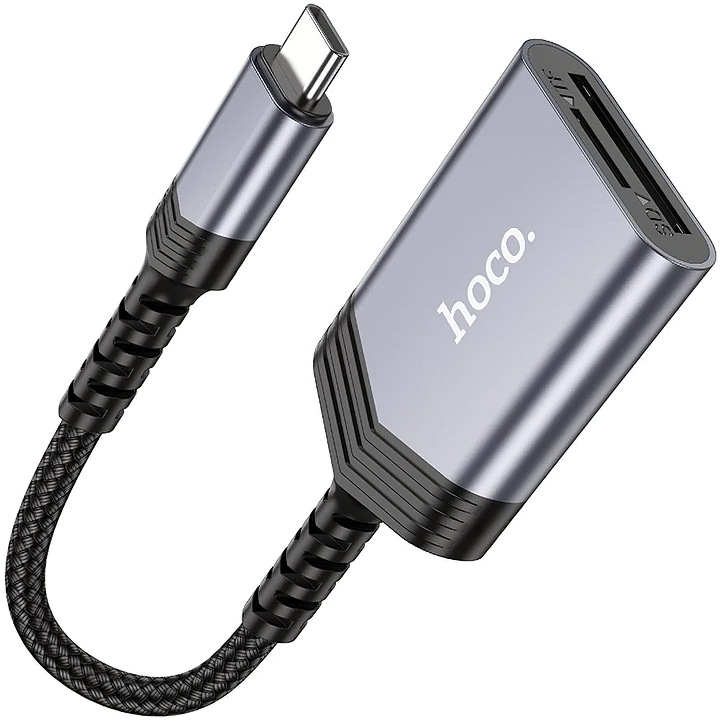 HOCO UA25 USB-C Card Reader, SD - microSD, Gray