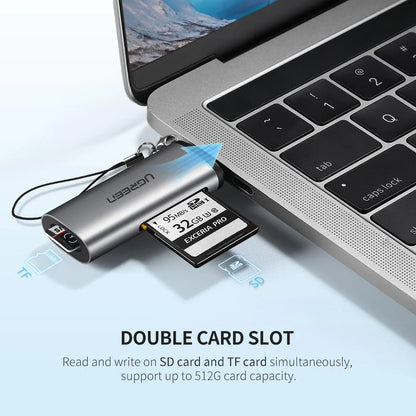 UGREEN CM184 USB-C Card Reader, SD - microSD, Gray