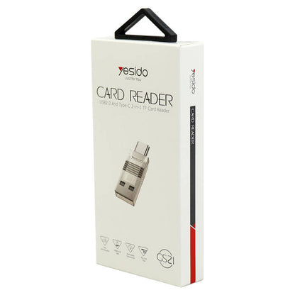 USB / USB-C Card Reader Yesido GS21, microSD, Transparent