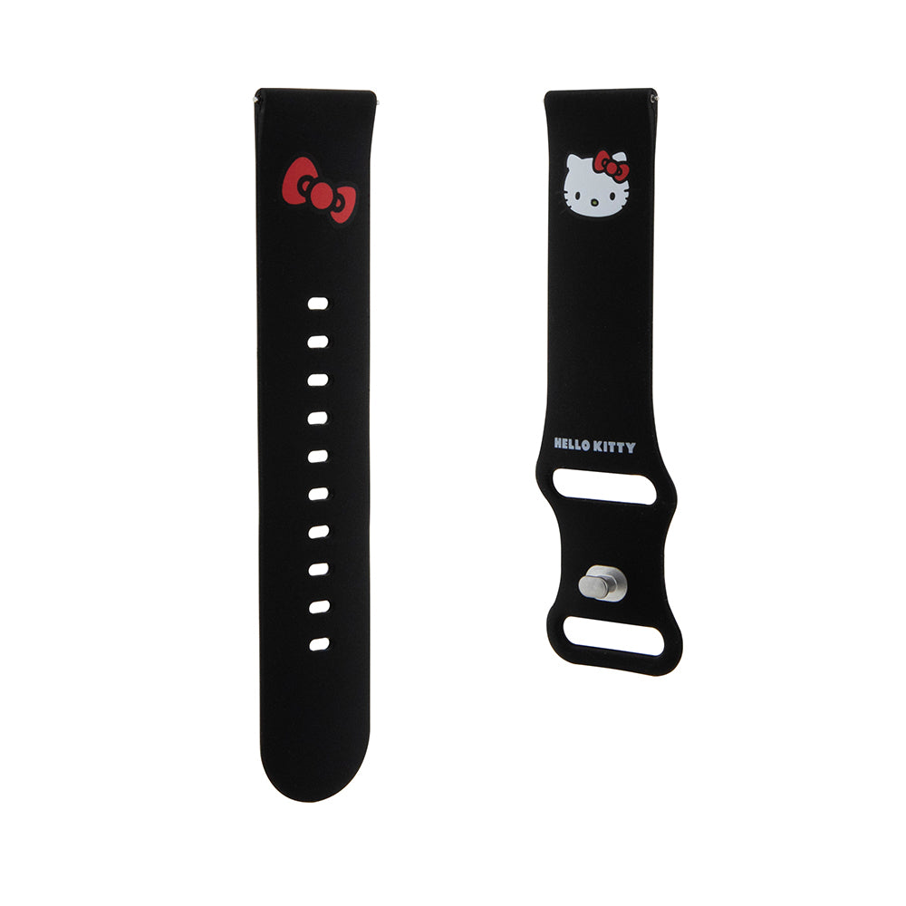 Hello Kitty Silicone Kitty Head Strap for Samsung Galaxy Watch / Huawei Watch 46mm / 45mm / 41mm Series, Black