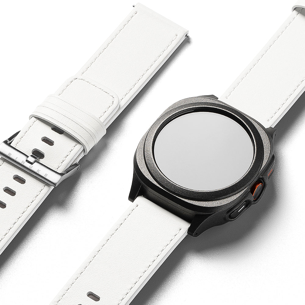 Ringke One Basic Bold Strap for Fossil Watch / Mobvoi Watch / Suunto Watch Series, 24mm, White