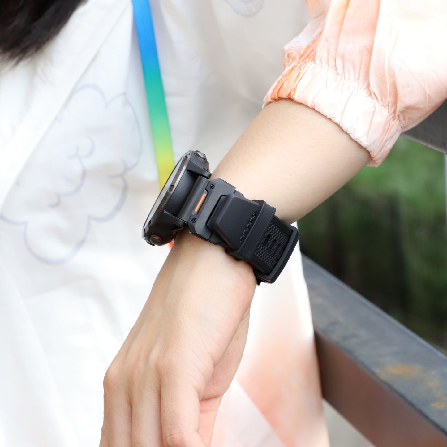 Techsuit W068 Strap for Garmin Watch Fenix Series, 26mm, Black Green