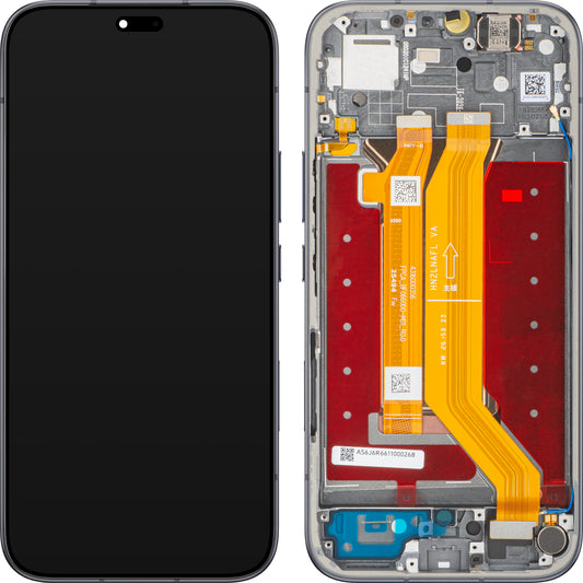 Touchscreen Display Honor 600e / 600 Lite, with Frame, Black (Velvet Black), Service Pack 0235ASUL