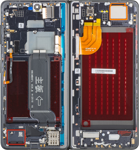 Honor Magic V5 Display with Touchscreen, with Frame, Sub Inner, Black, Service Pack 0235AQBS