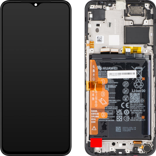 Display with Touchscreen Huawei nova Y61, with Frame and Battery, Midnight Black, Service Pack 02355HHB 