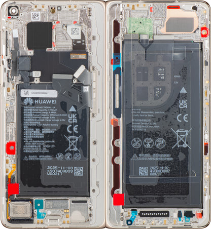 Huawei Mate X7 Display with Touchscreen, Frame and Battery, Gold, Service Pack 02357JRJ