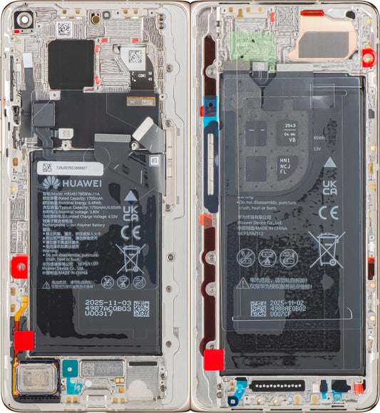 Huawei Mate X7 Display with Touchscreen, Frame and Battery, Gold, Service Pack 02357JRJ